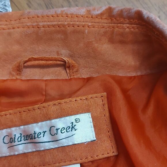 Coldwater creek Burnt orange suede leather fall jacket Sz PL Large Petite - Picture 6 of 6